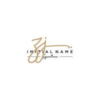 Letter ZJ Signature Logo Template Vector