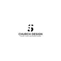 Letter S with Church logo design vector