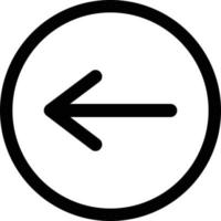 Left arrow back button . Back arrow icon vector