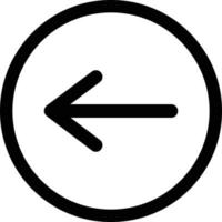 Left arrow back button . Back arrow icon vector