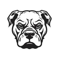 angry pitbull, logo concept black and white color, hand drawn illustration vector