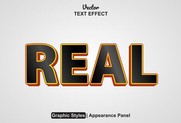 real text effect with editable black color graphic style