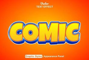 comic text effect with editable orange graphic style vector