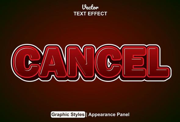 cancel text effect with editable red color graphic style