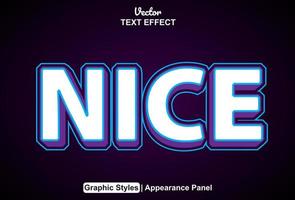 nice text effect with editable blue color graphic style vector