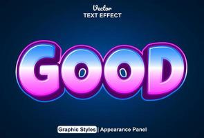 good text effect with blue color graphic style editable vector