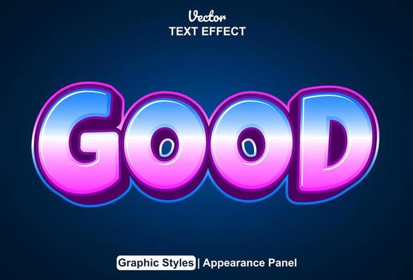 good text effect with blue color graphic style editable