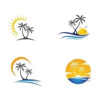 Palm tree summer logo template vector