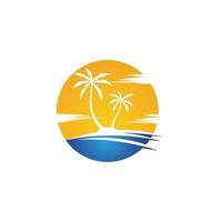 Palm tree summer logo template vector