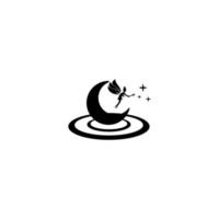 crescents with fairie.fairy and crescent moon cut file illustration vector