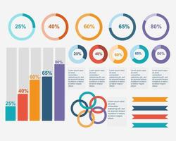 Infographic percentages graph and circle chart background vector