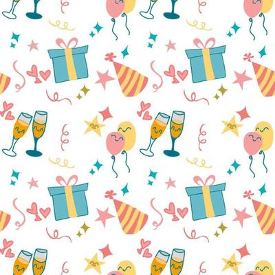 Party or celebrating holidays elements seamless pattern background