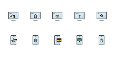 Shopping icon set. Vector illustration.