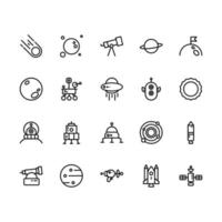 Space icons. Space icon set. Vector illustration.