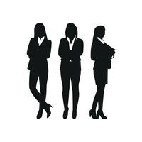 collection of silhouettes in office lady style vector