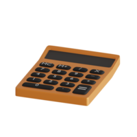 3d rendered orange color calculator perfect for design project png