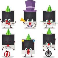 Cartoon character of black polaroid with various circus shows vector