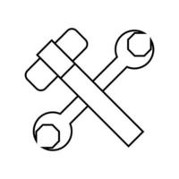Hummer and spanner flat icon. 1st May Worker s Day. vector