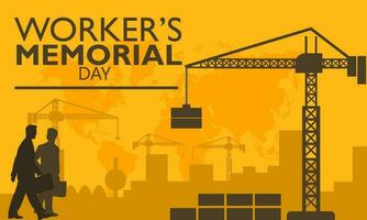 Workers Memorial Day. April 28. Template for background, banner, card, poster vector