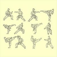 karate fighter icon logo vector