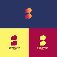 The letter b logo with a clean and modern style also uses a gradient color of striking red and faded yellow that has a professional feel, perfect for strengthening your company logo branding vector