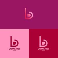 the letter b logo with a clean and modern style also uses a sharp gradient pink color with more colorful nuances, perfect for strengthening your company logo branding vector