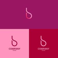 the letter b logo with a clean and modern style also uses a sharp gradient pink color with more colorful nuances, perfect for strengthening your company logo branding vector