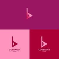 the letter b logo with a clean and modern style also uses a sharp gradient pink color with more colorful nuances, perfect for strengthening your company logo branding vector