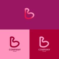 the letter b logo with a clean and modern style also uses a sharp gradient pink color with more colorful nuances, perfect for strengthening your company logo branding vector