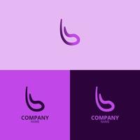 the letter b logo with a clean and modern style also uses a sharp gradient purple color with more colorful shades, perfect for strengthening your company logo branding vector