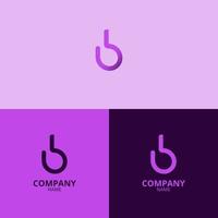 the letter b logo with a clean and modern style also uses a sharp gradient purple color with more colorful shades, perfect for strengthening your company logo branding vector