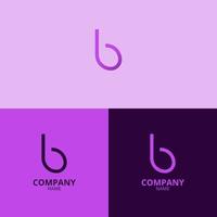 the letter b logo with a clean and modern style also uses a sharp gradient purple color with more colorful shades, perfect for strengthening your company logo branding vector