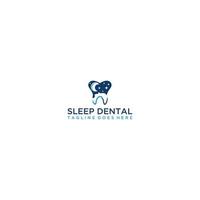 Sleep Dental Logo Design . vector