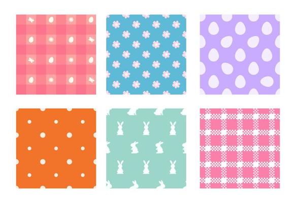 Lovely hand-drawn Easter seamless pattern, cute doodle eggs, pastel color, bunny, great for textiles, banners, wallpaper, wrapping - vector design Happy Easter Egg Hunt