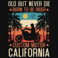 Custom motor California summer graphics tshirt design vector