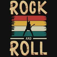 Rock and roll music vintages tshirt design vector