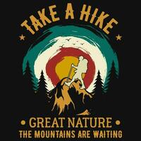 Mountain hiking adventure graphics tshirt design vector