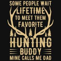 Hunting typography tshirt design vector