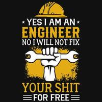 Engineer graphics tshirt design vector