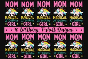 Mom of the magical birthday girl unicorn graphics tshirt design vector