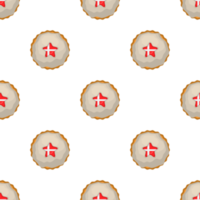 Pattern cookie with flag country Denmark in tasty biscuit png