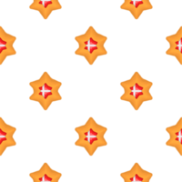 Pattern cookie with flag country Denmark in tasty biscuit png