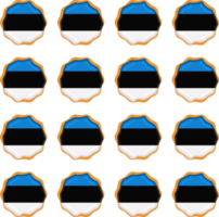 Pattern cookie with flag country Estonia in tasty biscuit png