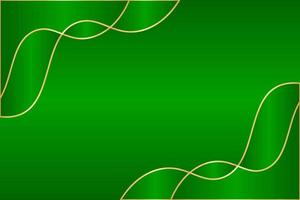 Green wave background design with golden outline vector