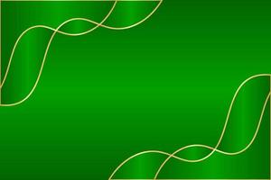 Green wave background design with golden outline vector