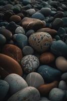 Pebble stones on the beach - soft focus with vintage filter photo