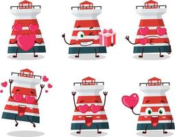 Mercusuar cartoon character with love cute emoticon vector