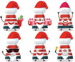 Santa Claus emoticons with mercusuar cartoon character vector