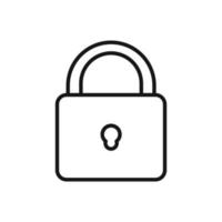 Editable Icon of Lock Padlock, Vector illustration isolated on white background. using for Presentation, website or mobile app