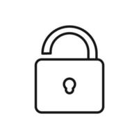 Editable Icon of Unlock Padlock, Vector illustration isolated on white background. using for Presentation, website or mobile app